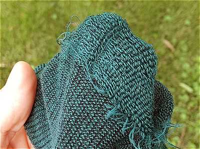 靴下の内側から見たパイル地の縫製