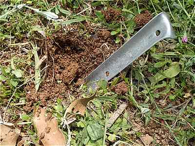 平ペグをスコップとして使う