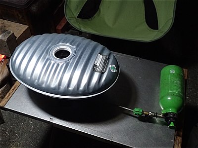 金属製湯たんぽをオプティマスで沸かす